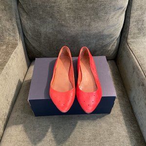 Madewell Red Leather Hole Punch Flats